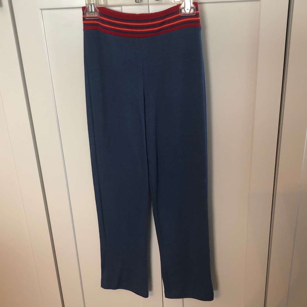 American Girl Blue Casual lounge pants 100% Cotton stretch waistband Large NWT